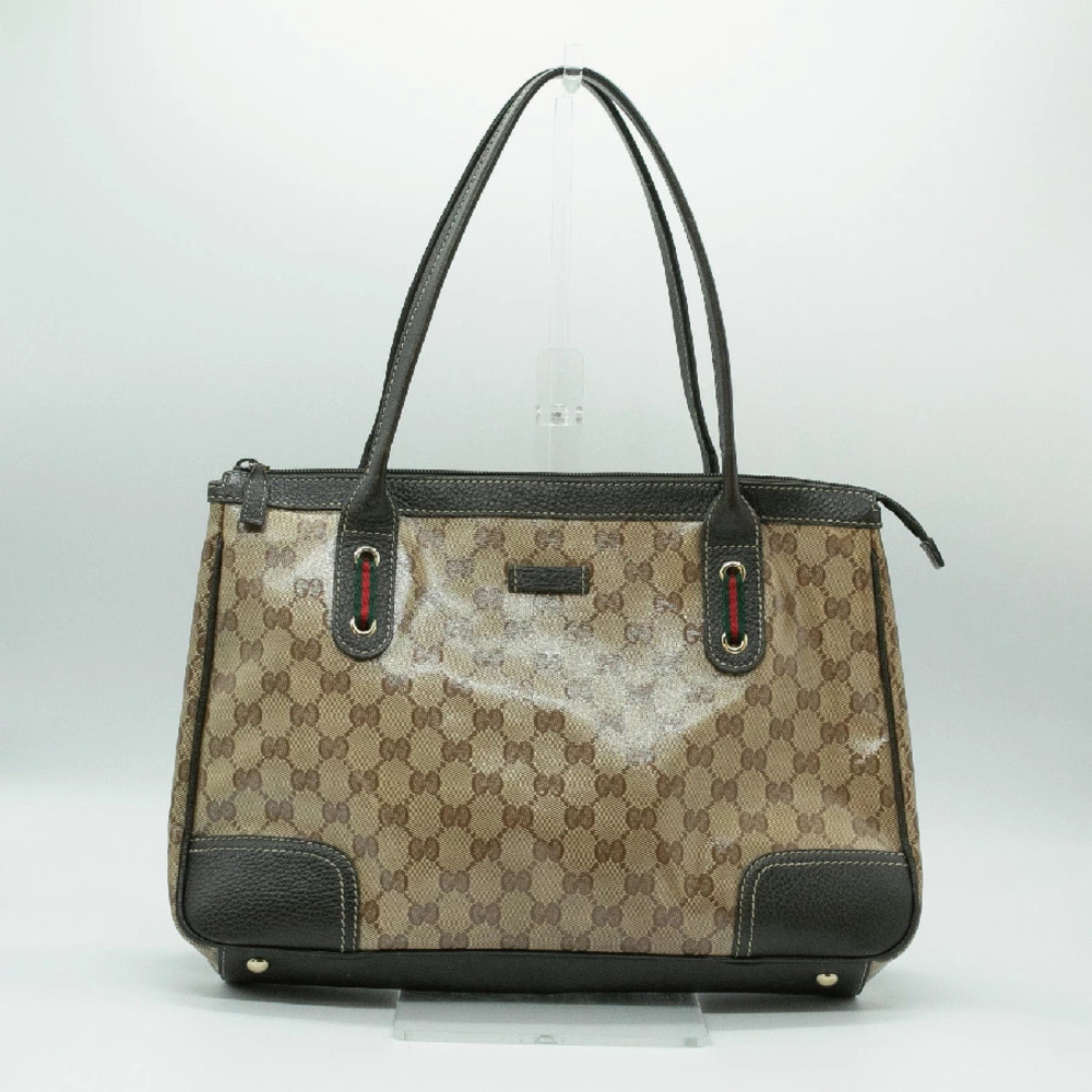 Gucci Handbag Hobo Bag Vinyl Leather Brown Gold